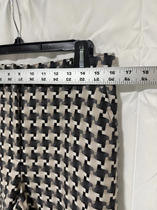 Akris Punto Black and Cream Houndstooth Wide-Leg Pants - Picture 3 of 6